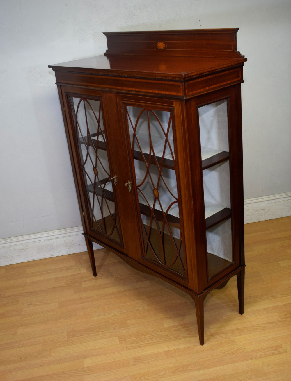 Edwardian Mahogany Inlaid Display Cabinet View XIV