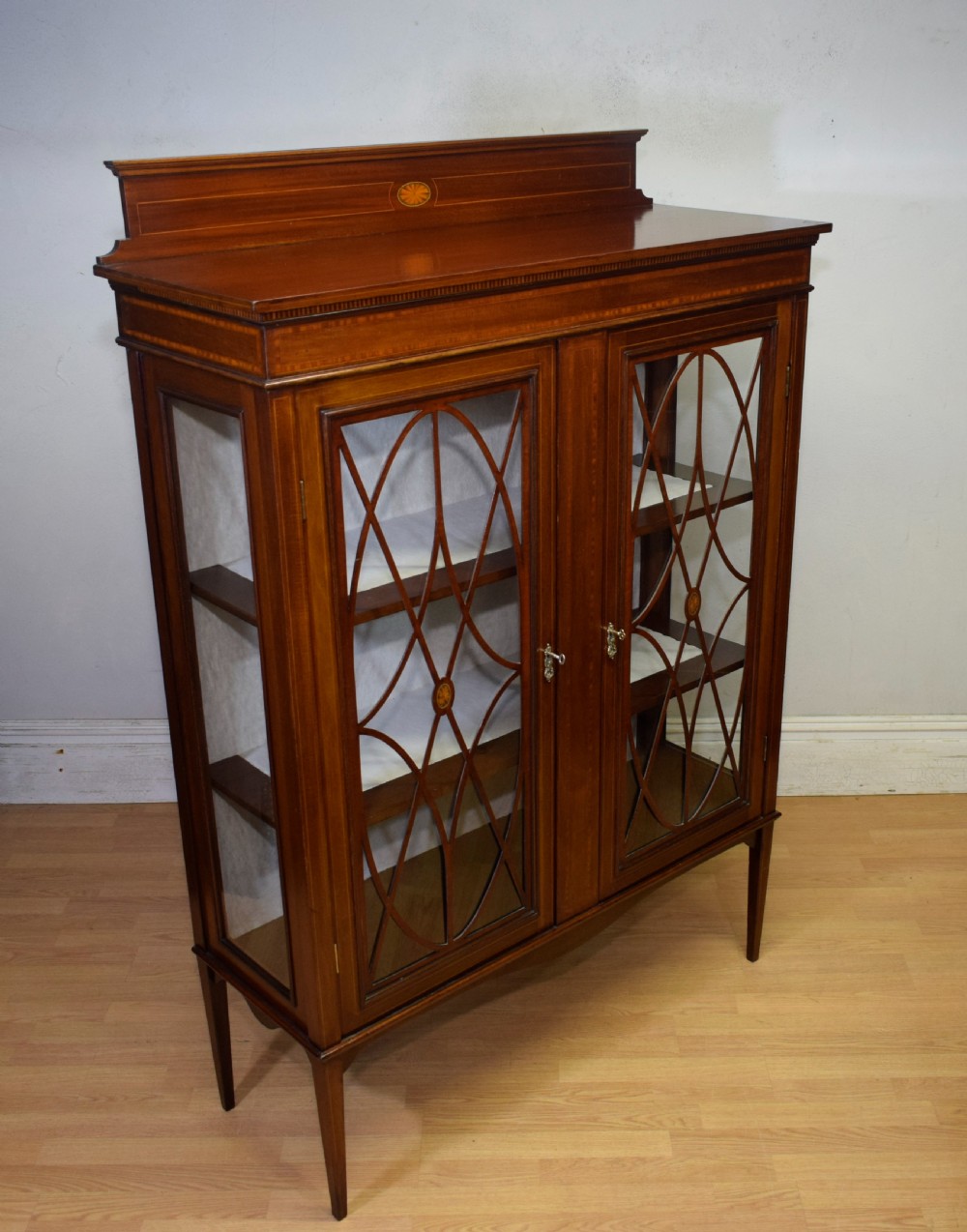 Edwardian Mahogany Inlaid Display Cabinet View XVI