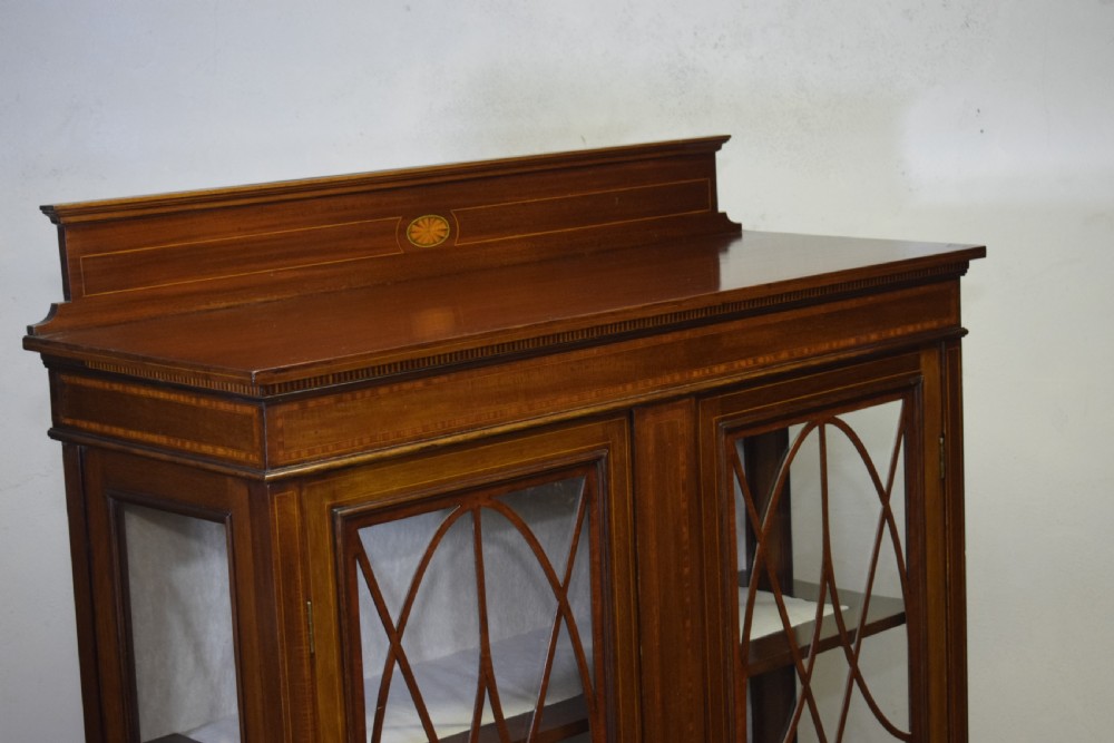 Edwardian Mahogany Inlaid Display Cabinet View XVII