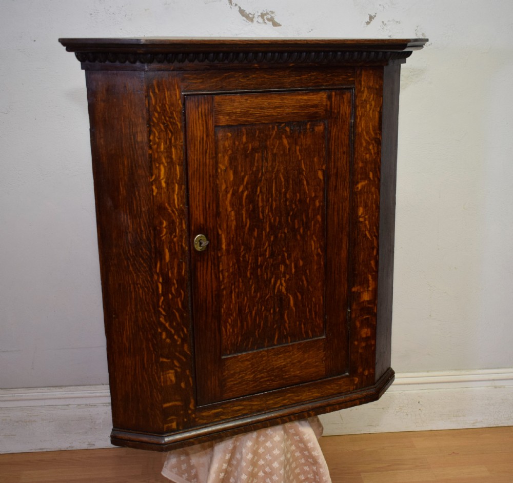 Georgian Oak Hanging Corner Cupboard View II