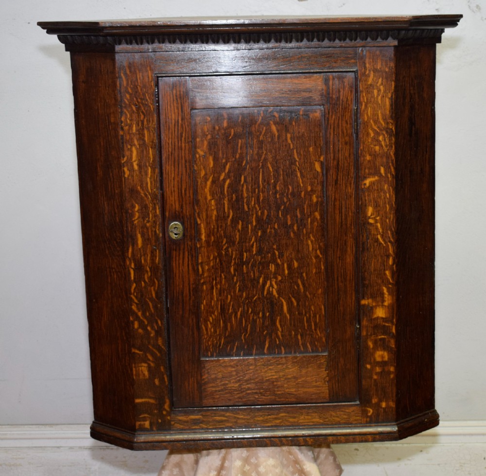 Georgian Oak Hanging Corner Cupboard View III