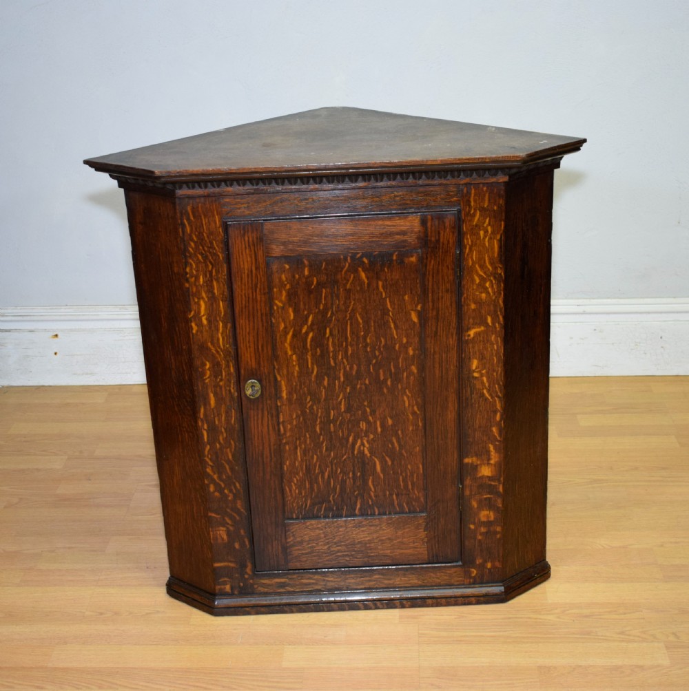 Georgian Oak Hanging Corner Cupboard View XII