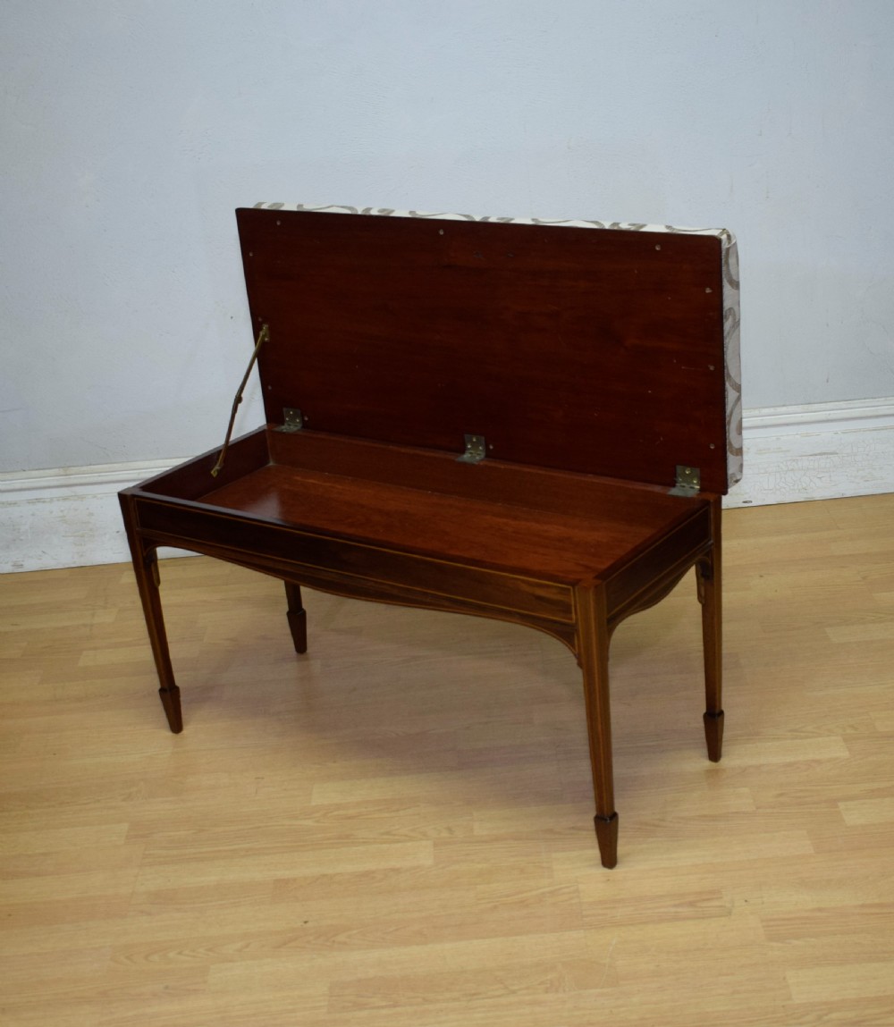 Mahogany Inlaid Piano Duet Stool View III