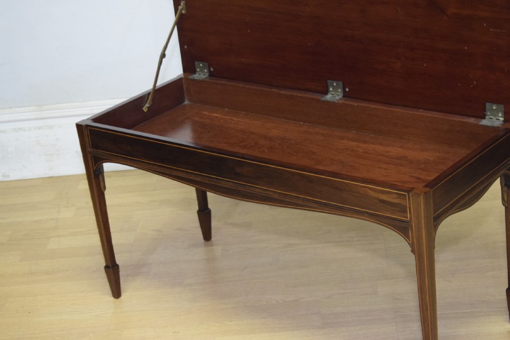 Mahogany Inlaid Piano Duet Stool View IV