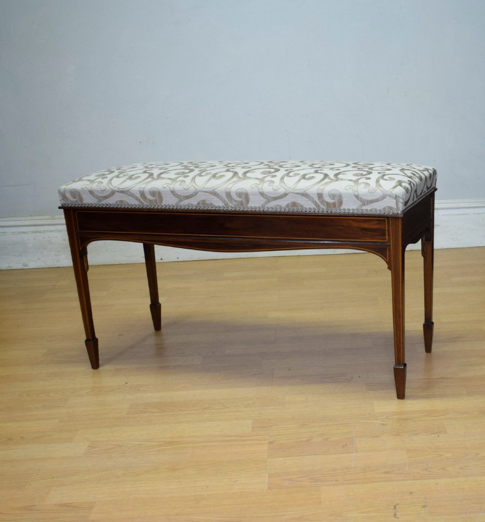 Mahogany Inlaid Piano Duet Stool View VI