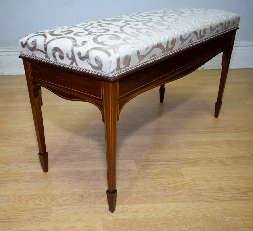 Mahogany Inlaid Piano Duet Stool View VII