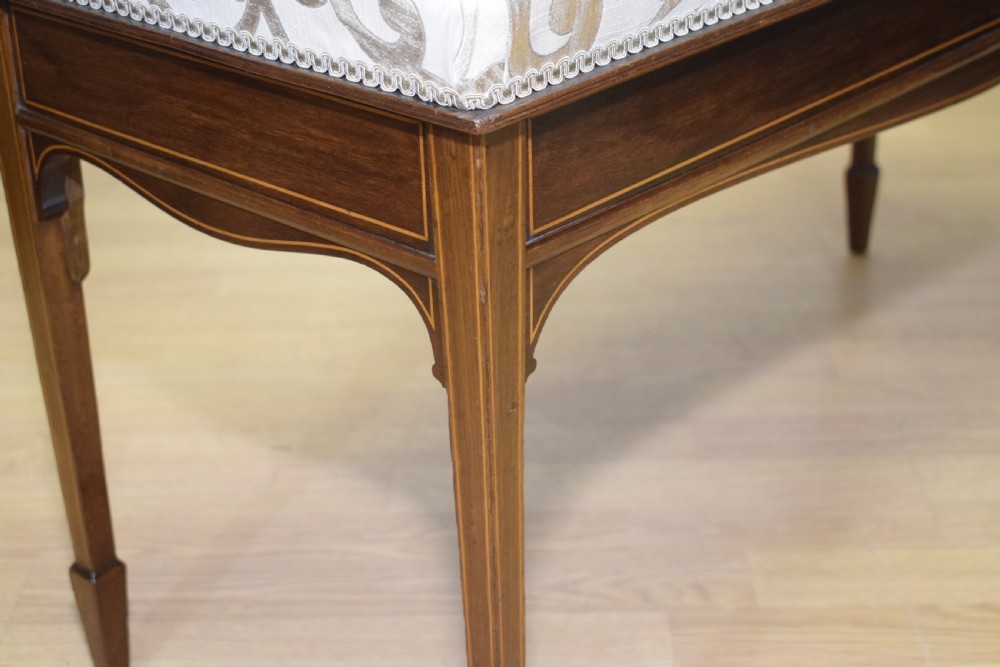 Mahogany Inlaid Piano Duet Stool View VIII