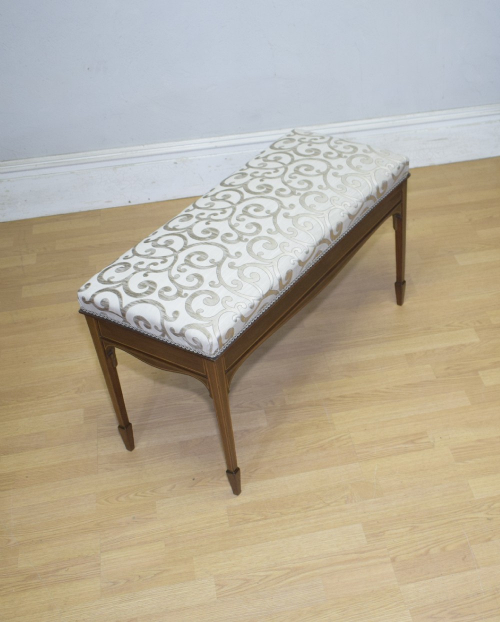Mahogany Inlaid Piano Duet Stool View X