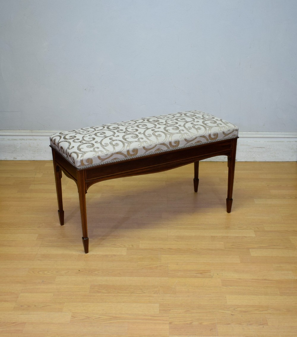 Mahogany Inlaid Piano Duet Stool View XI