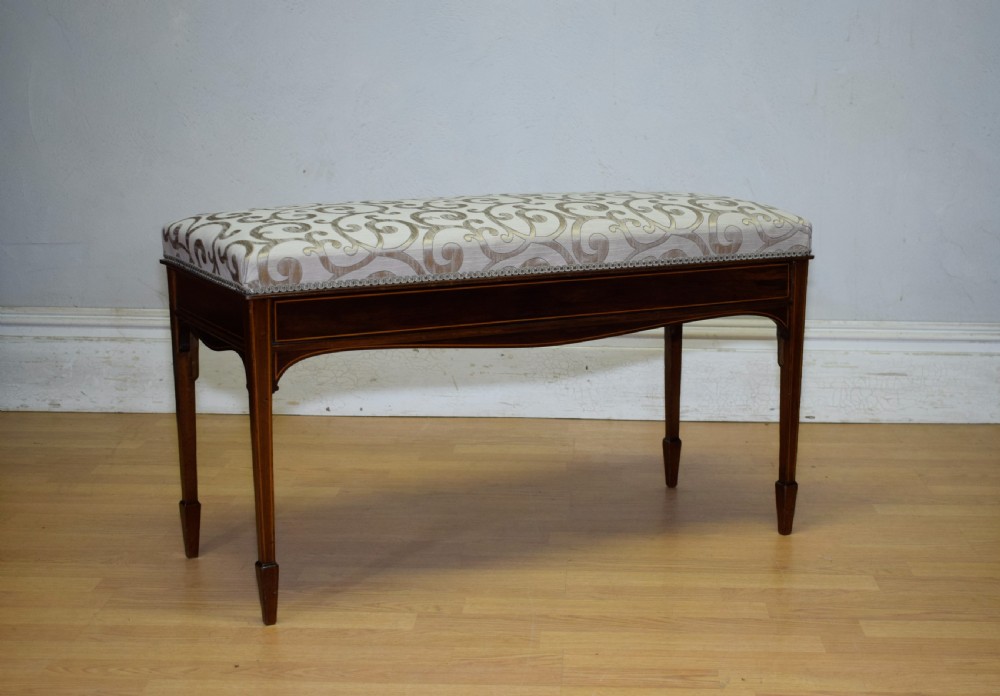 Mahogany Inlaid Piano Duet Stool View XIII