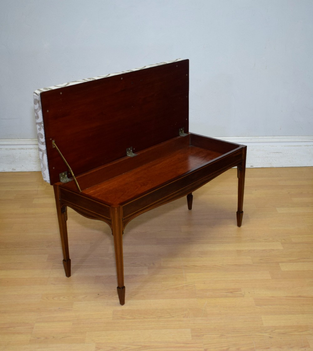 Mahogany Inlaid Piano Duet Stool View XIV