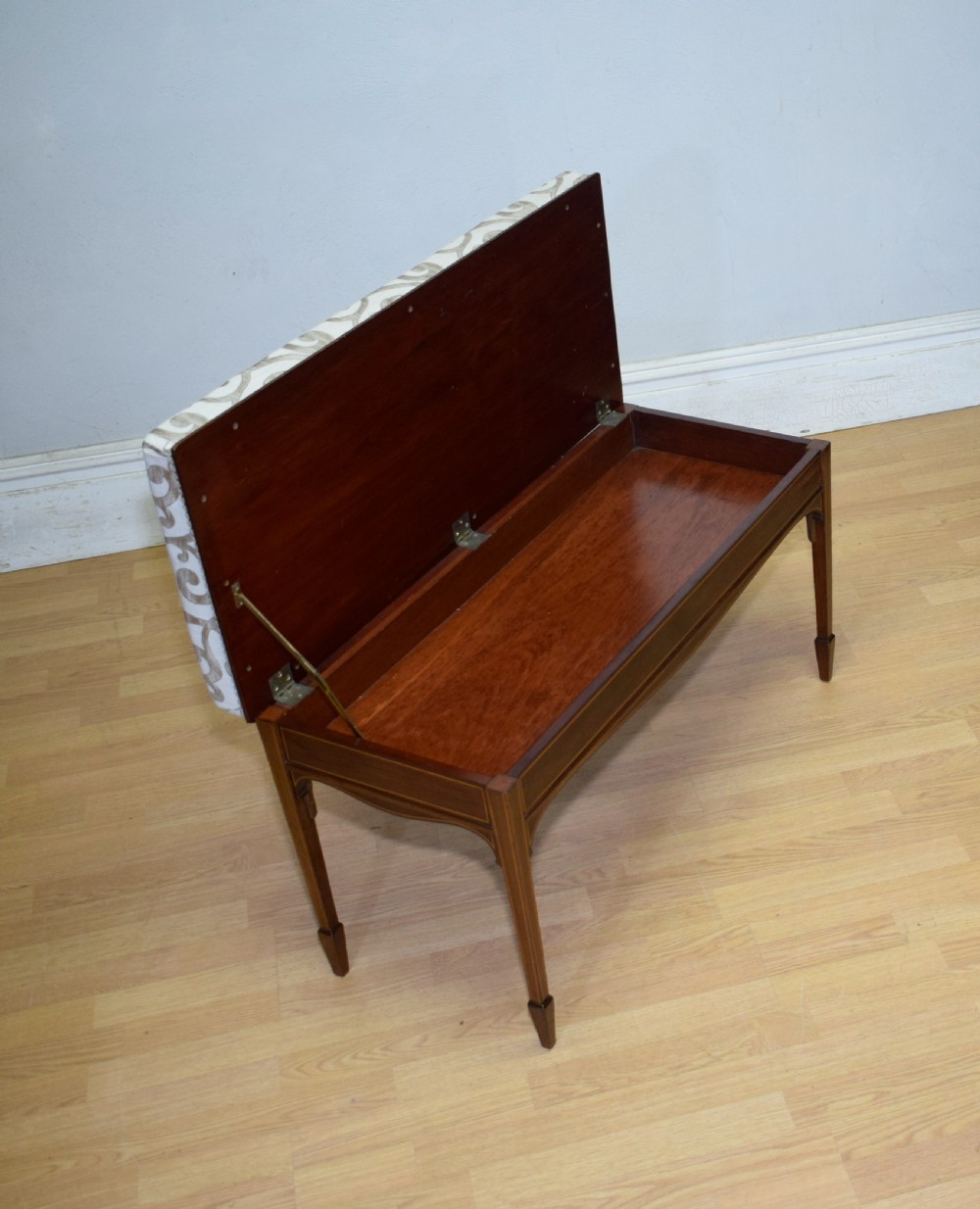 Mahogany Inlaid Piano Duet Stool View XVII
