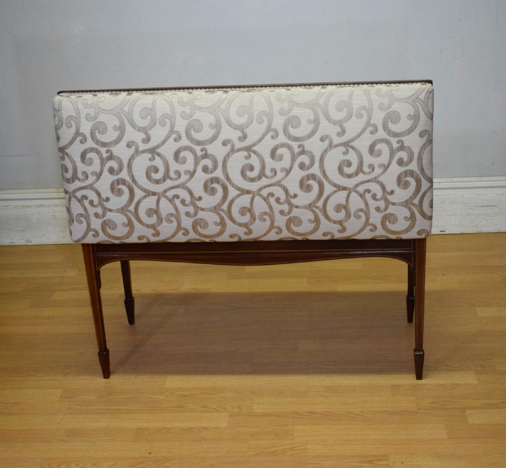 Mahogany Inlaid Piano Duet Stool View XX