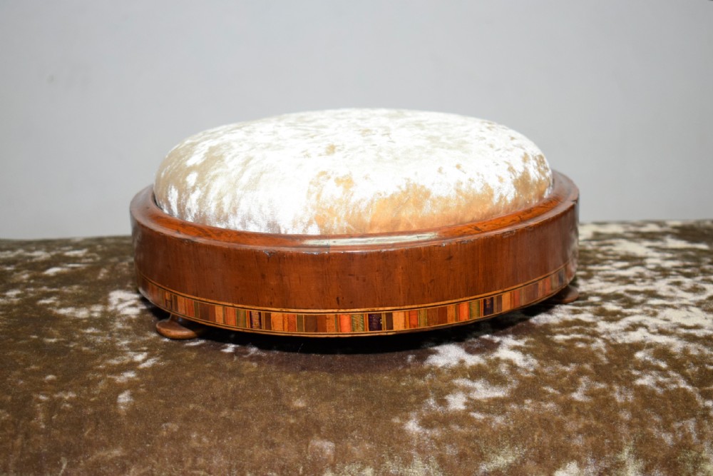 Victorian Walnut & Inlaid Foot Stool View II