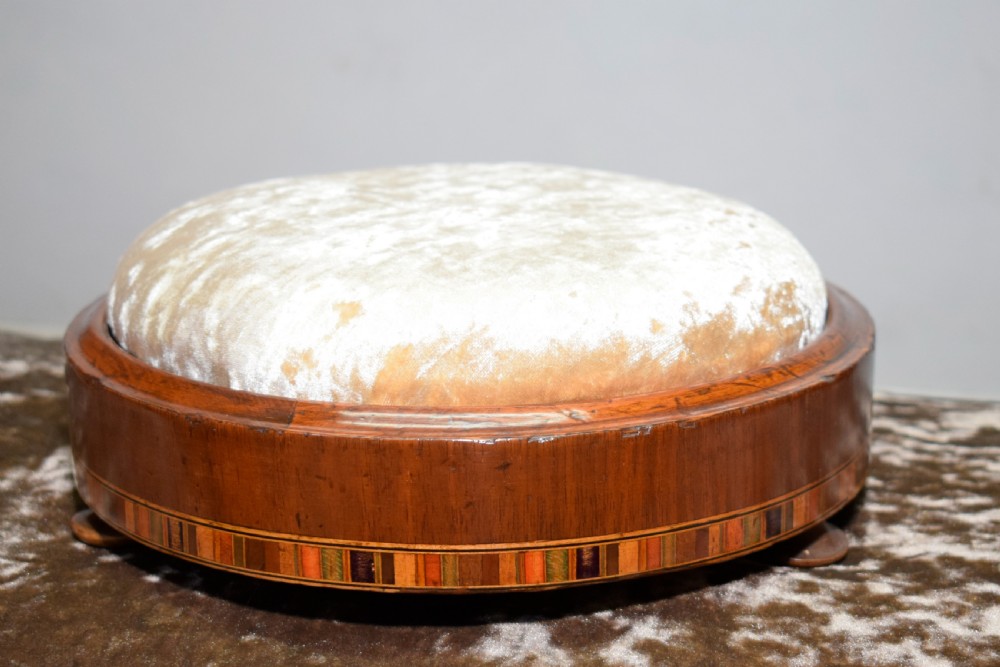 Victorian Walnut & Inlaid Foot Stool View IV