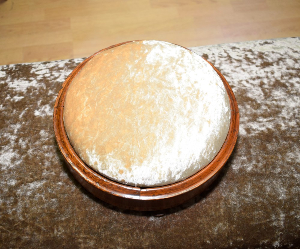 Victorian Walnut & Inlaid Foot Stool View VII