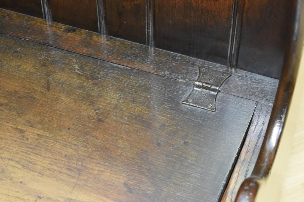 Carved Oak Box Settle View XIII