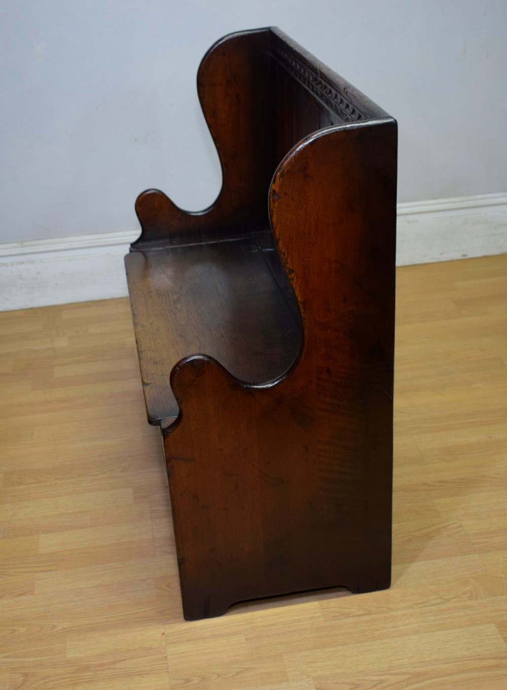 Carved Oak Box Settle View XIV