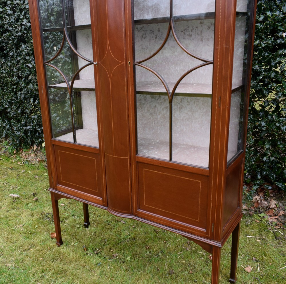 Edwardian Mahogany Inlaid Display Cabinet  View XIV