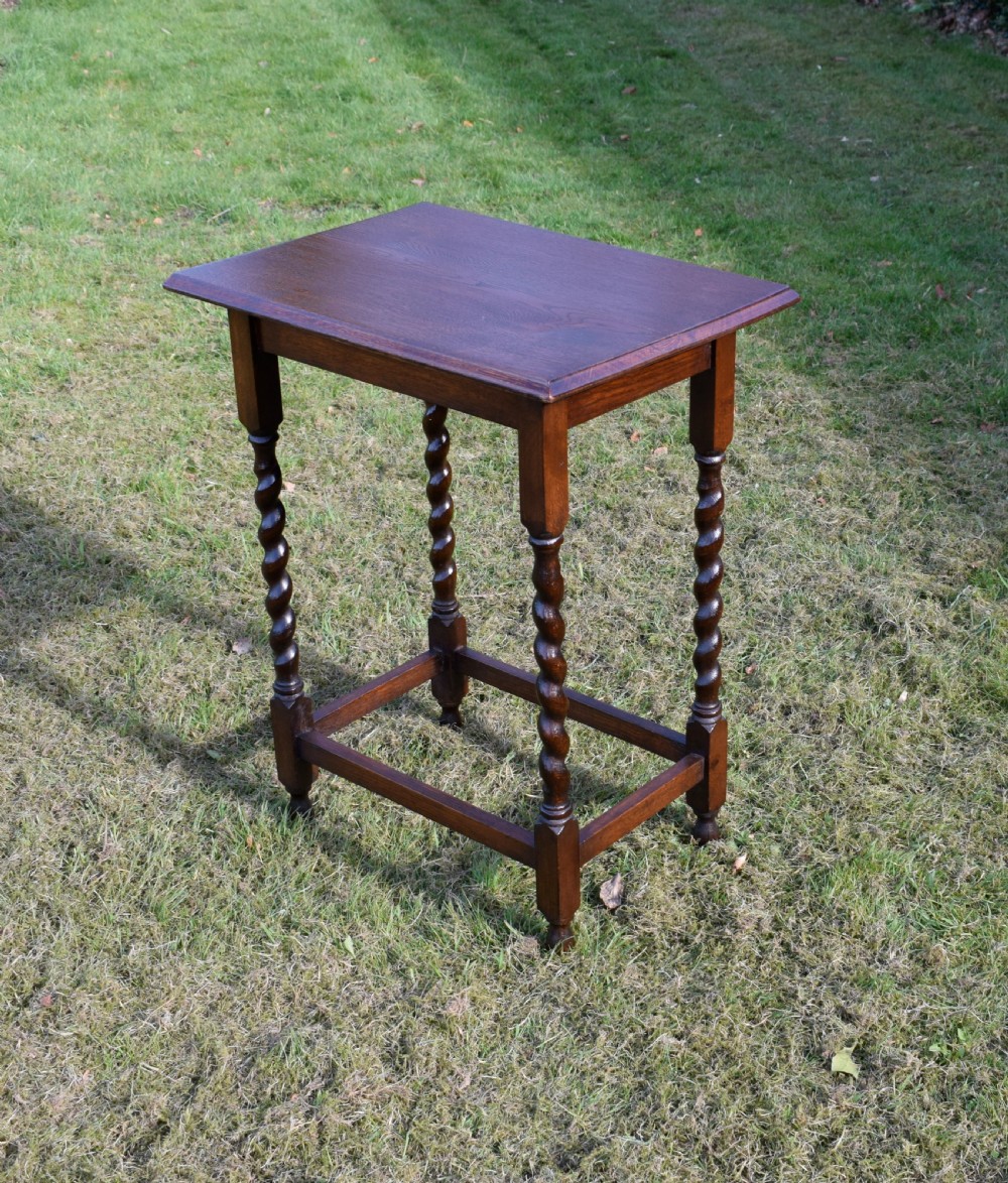 Oak Barley Twist Side Table View II