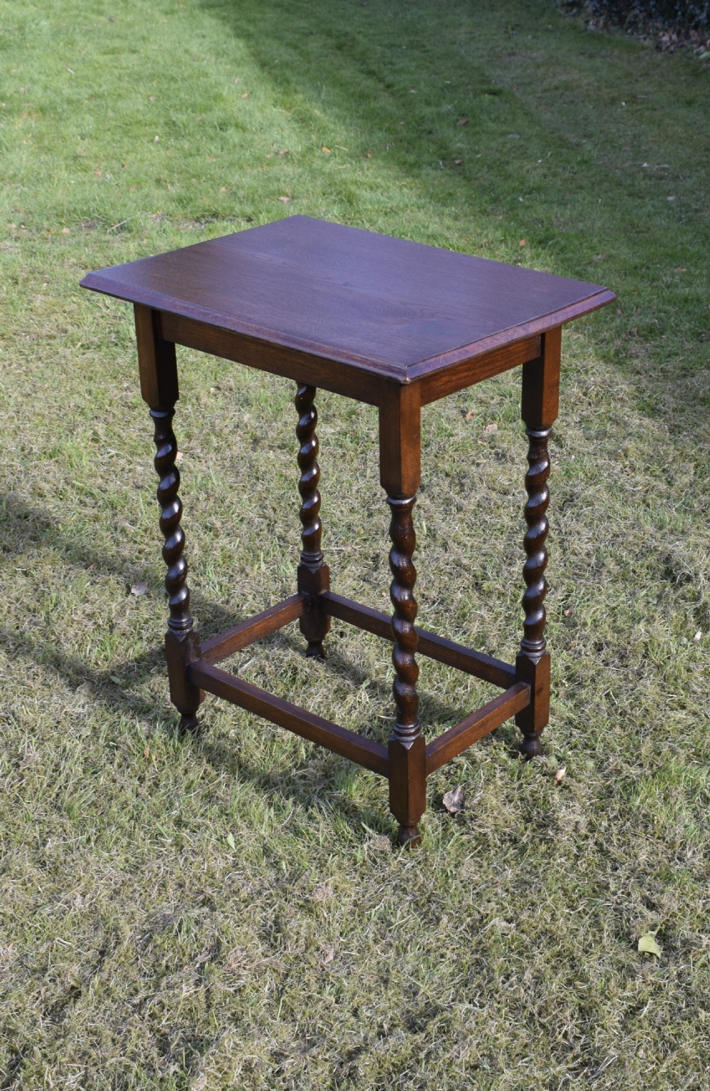 Oak Barley Twist Side Table View III
