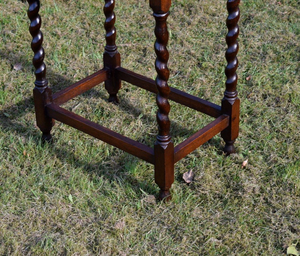 Oak Barley Twist Side Table View IV