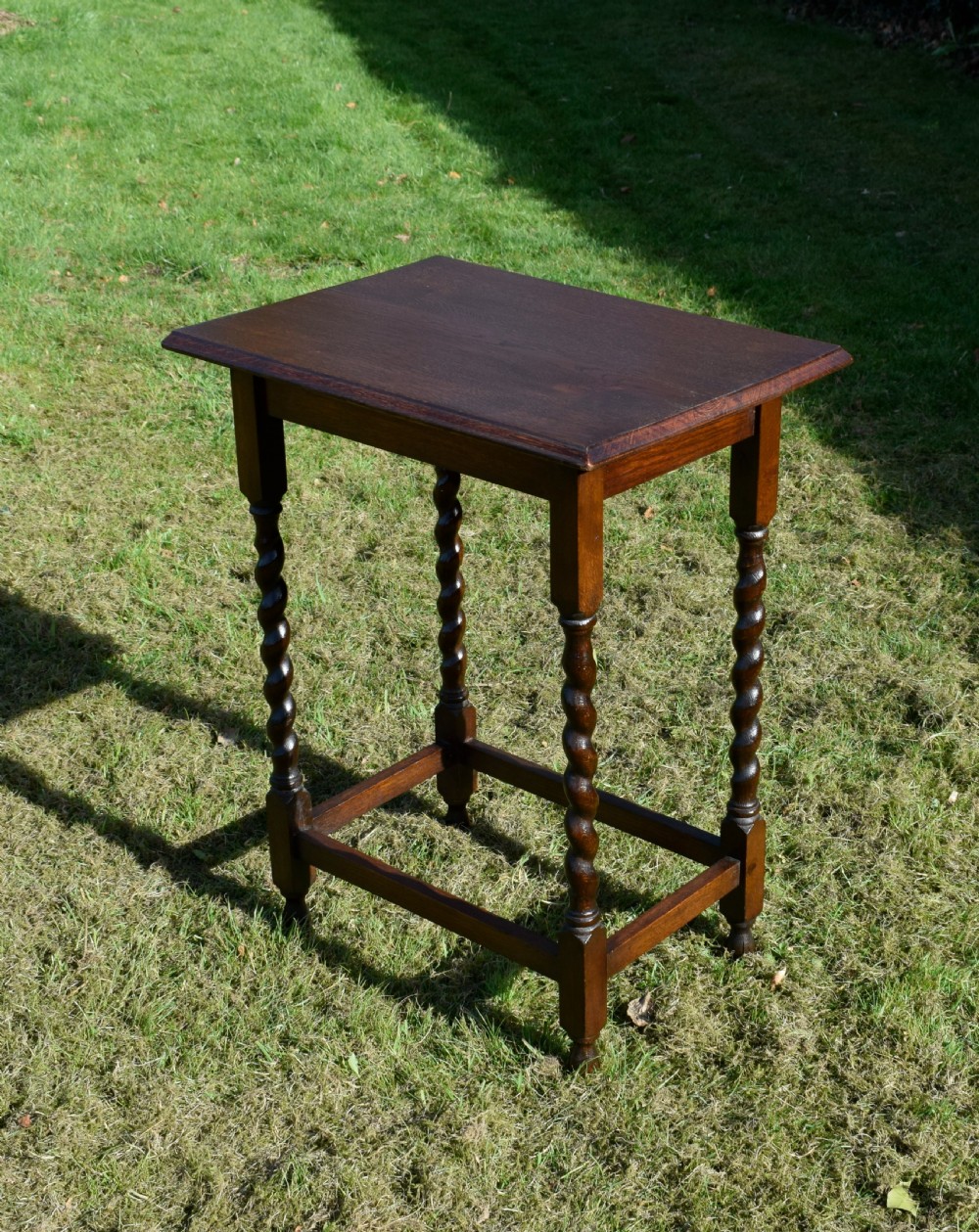 Oak Barley Twist Side Table View V