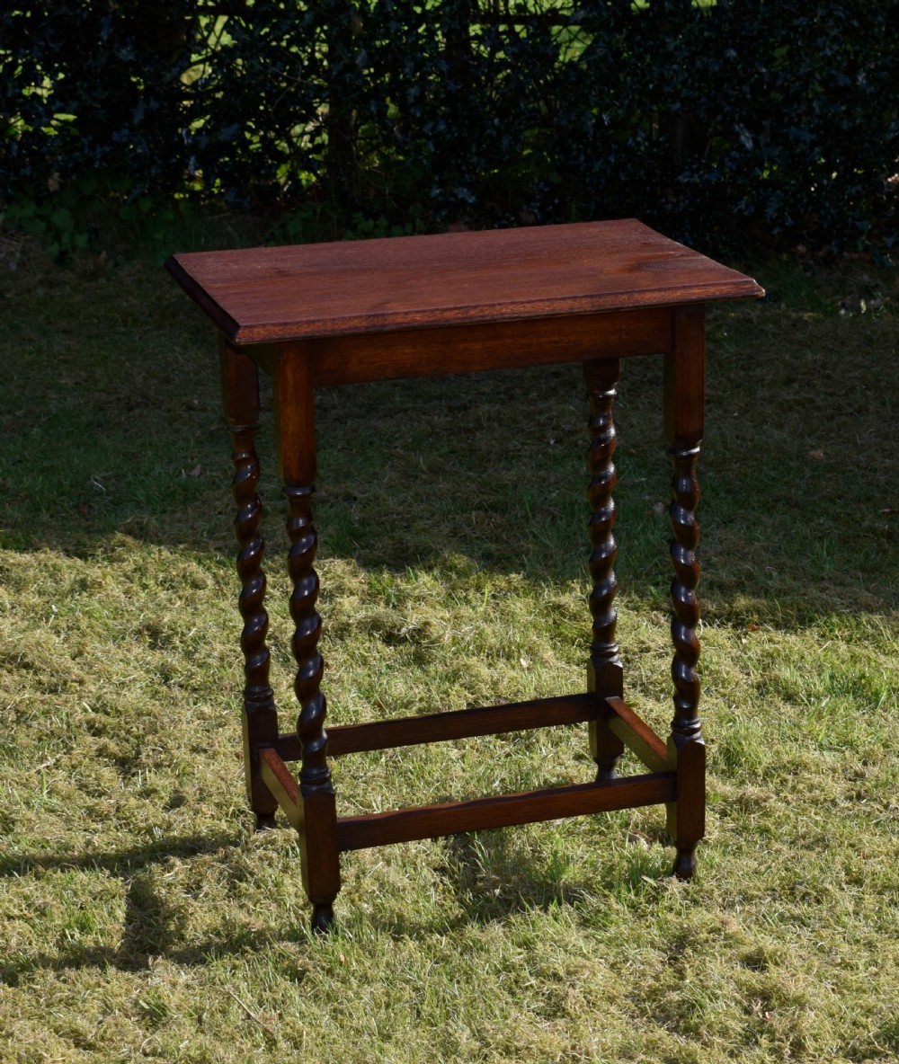 Oak Barley Twist Side Table View VI