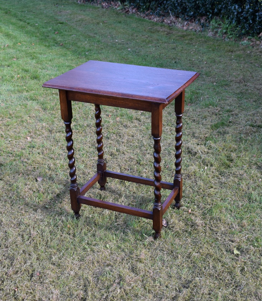 Oak Barley Twist Side Table View VII