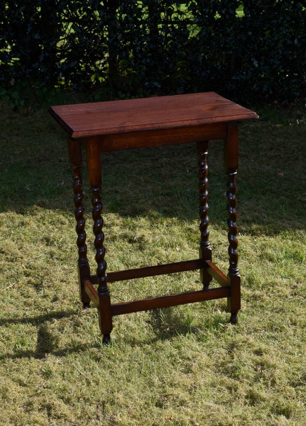 Oak Barley Twist Side Table View VIII