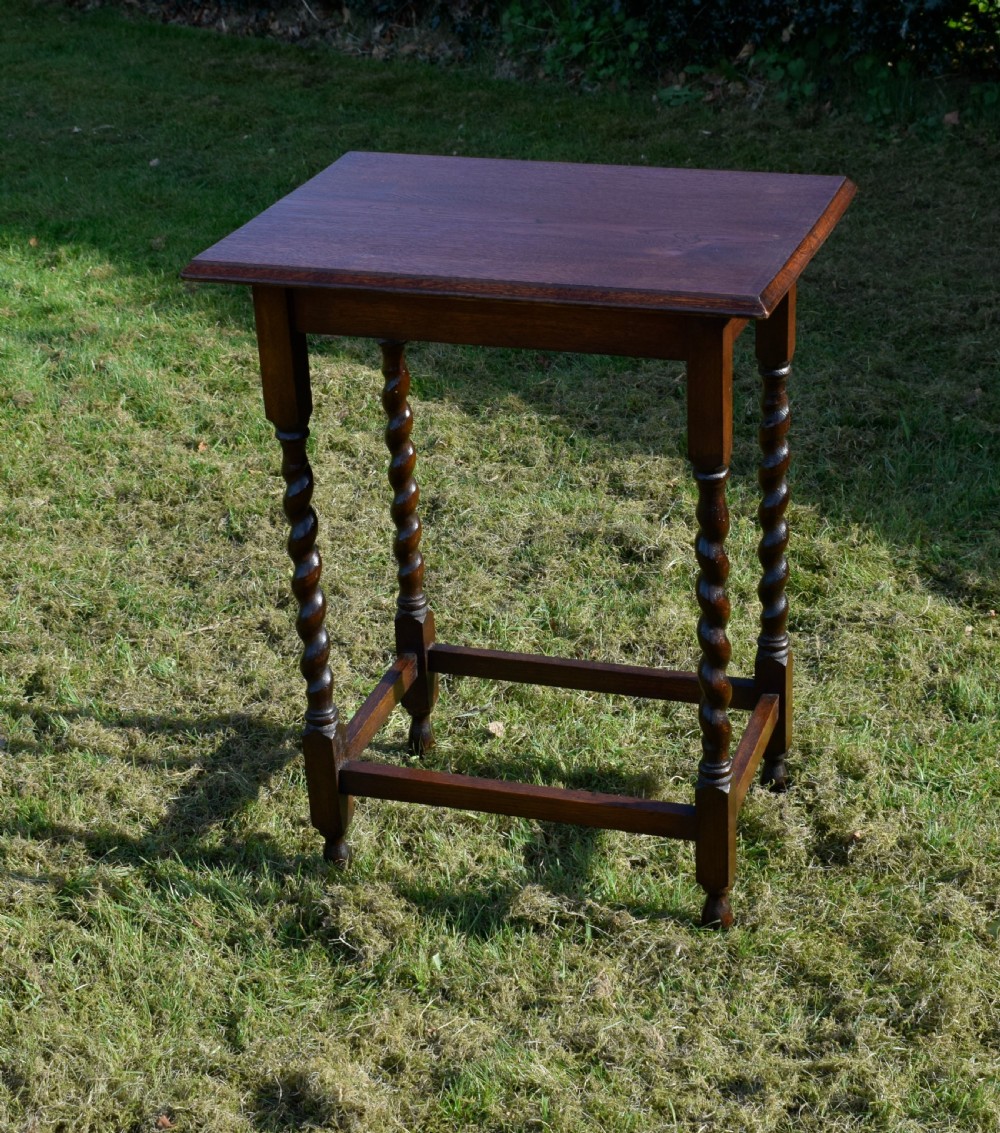 Oak Barley Twist Side Table View X