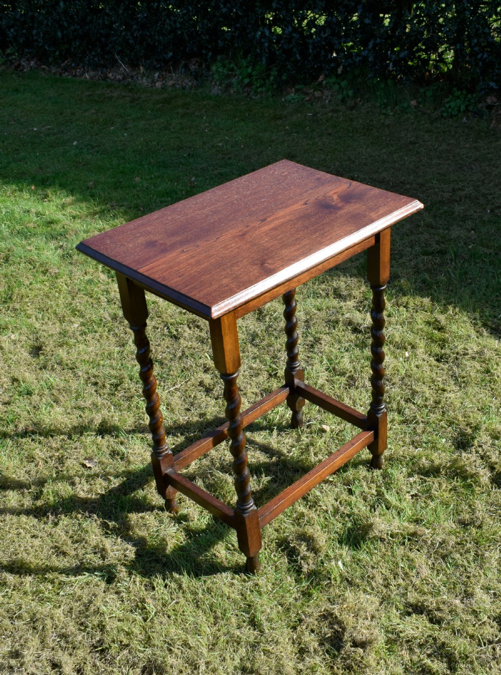 Oak Barley Twist Side Table View XI