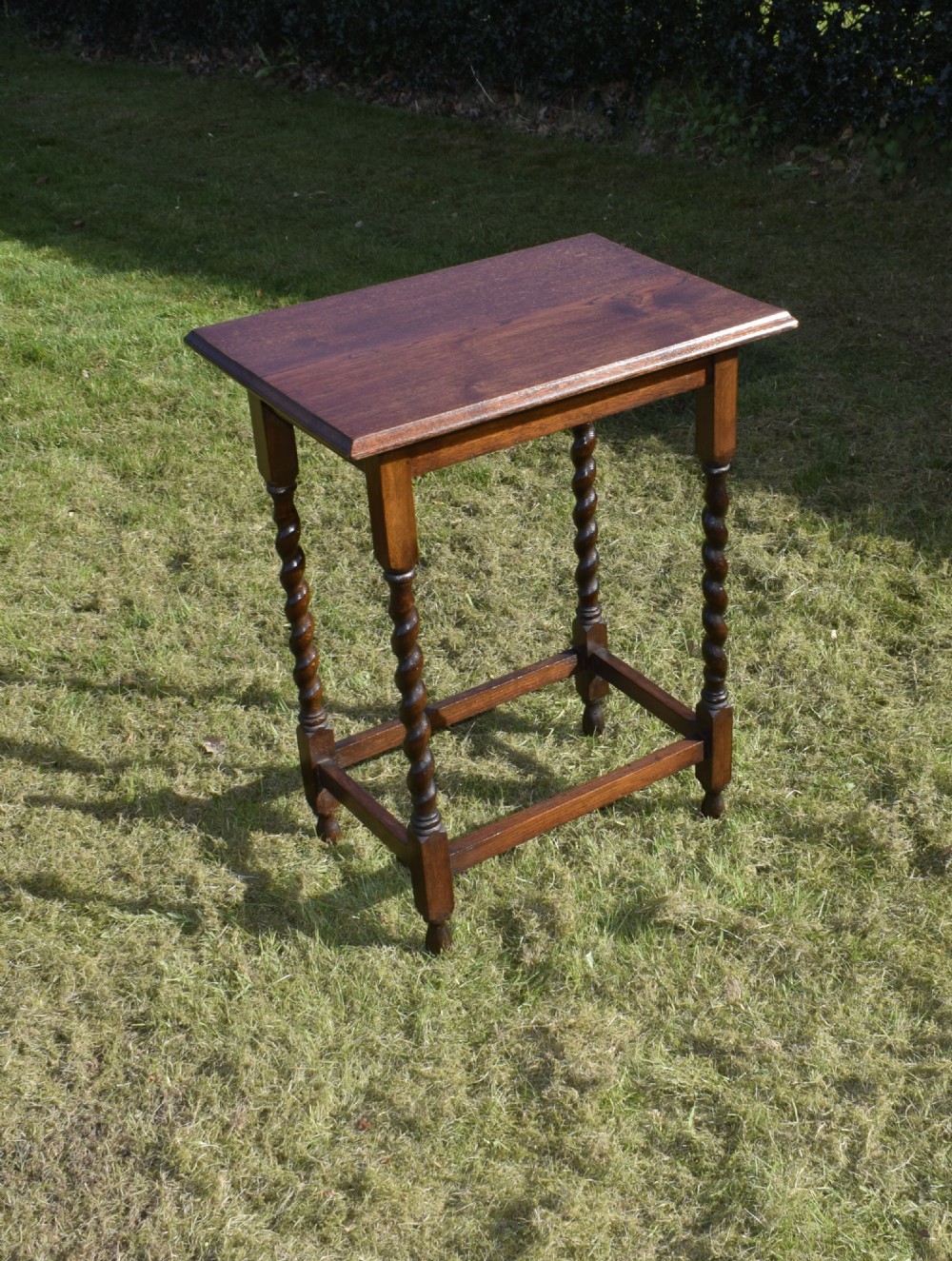 Oak Barley Twist Side Table View XIII