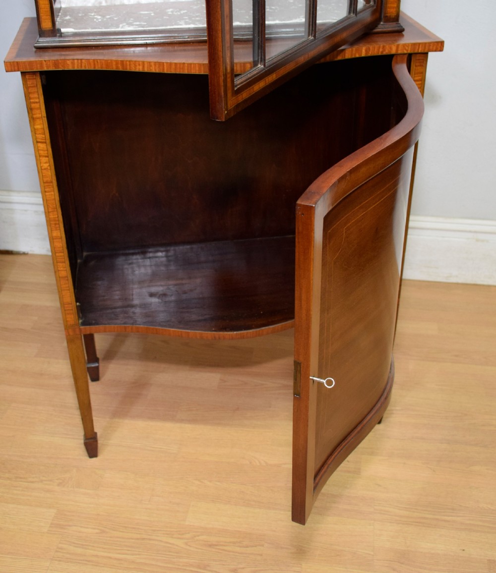 Edwardian Mahogany Inlaid Display Cabinet View XXI