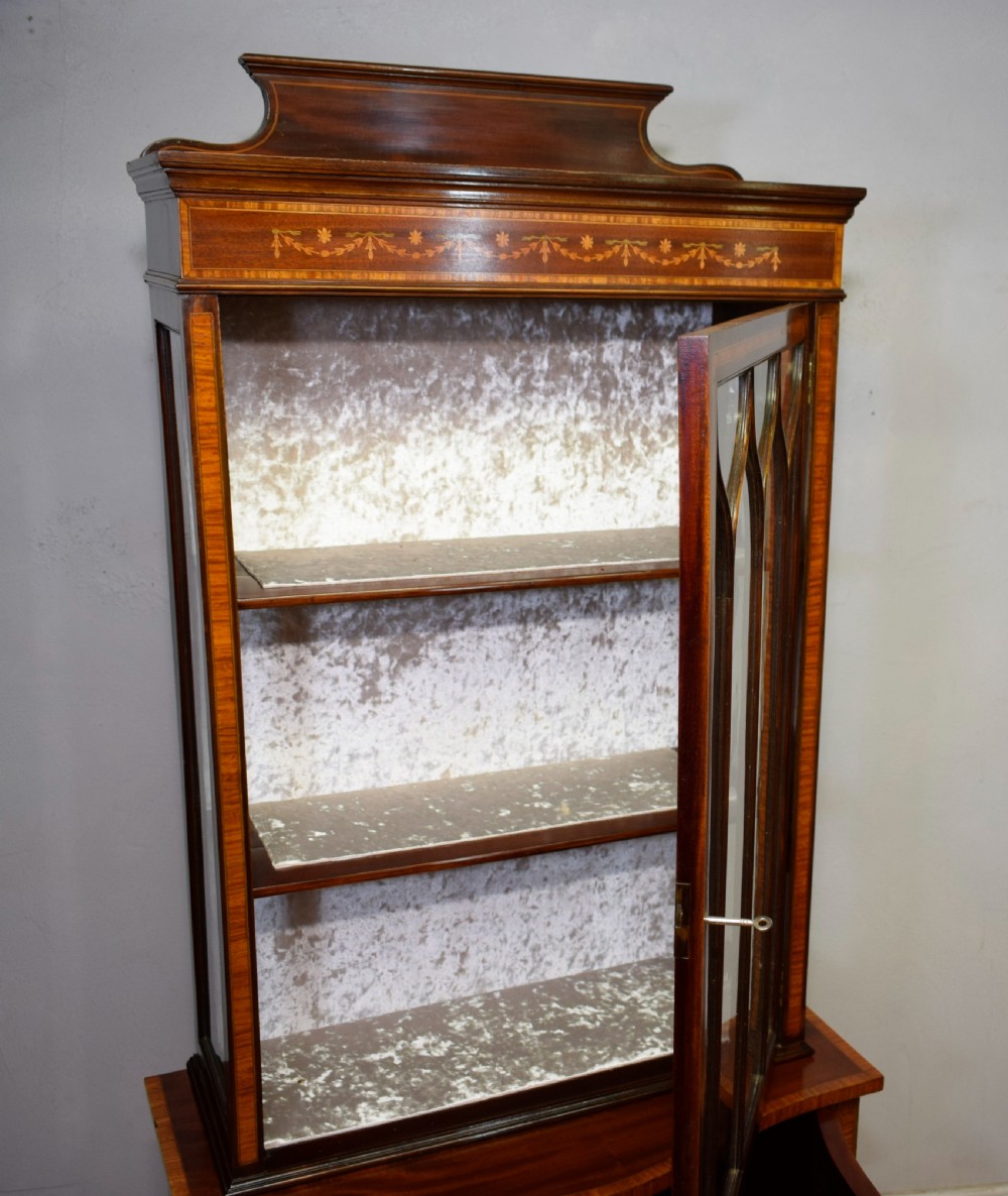 Edwardian Mahogany Inlaid Display Cabinet View XXII