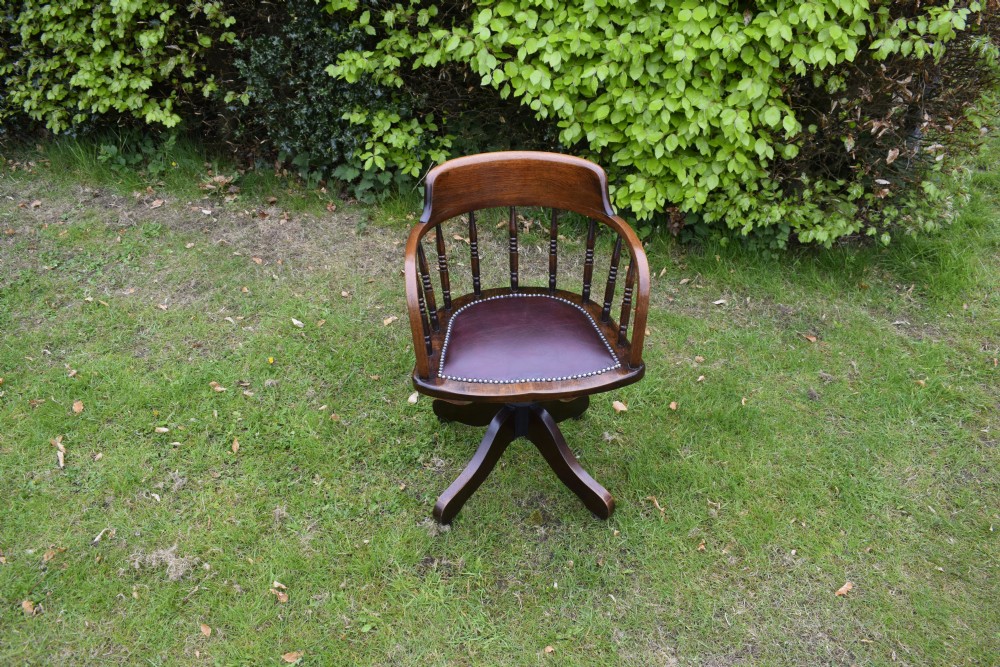 Oak Swivel Desk Chair View II