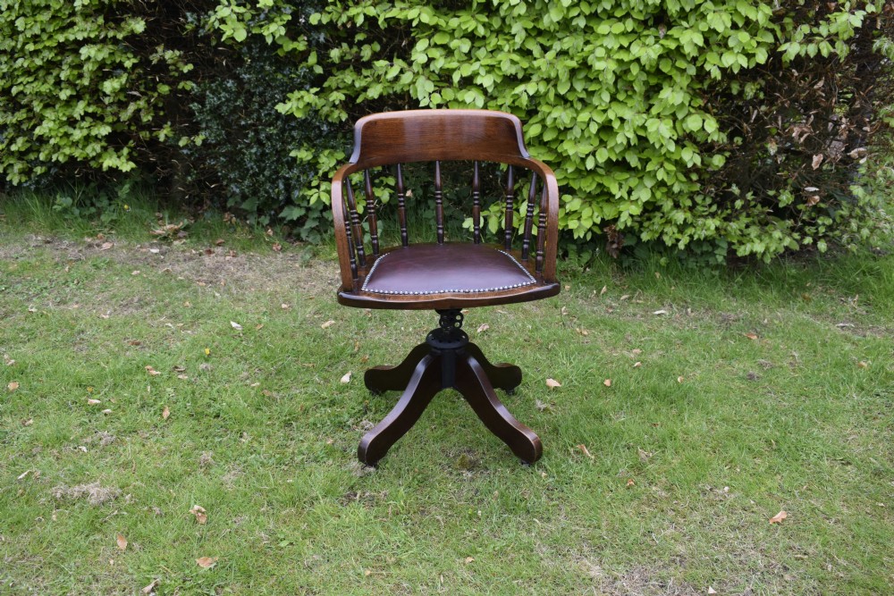 Oak Swivel Desk Chair View IV