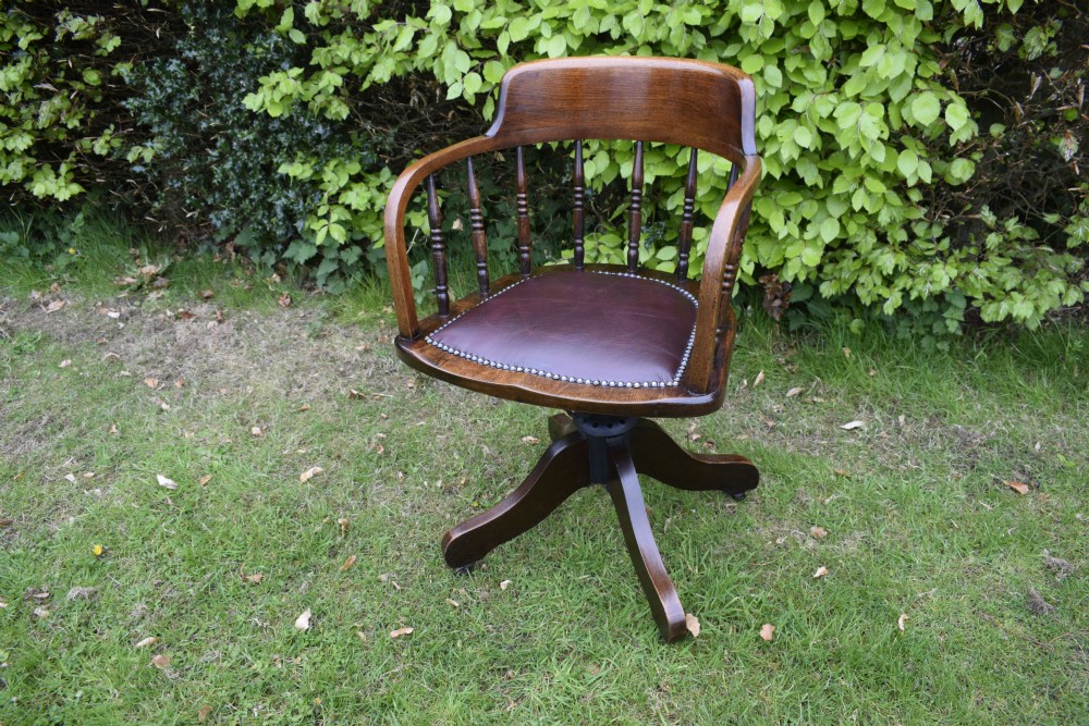 Oak Swivel Desk Chair View V