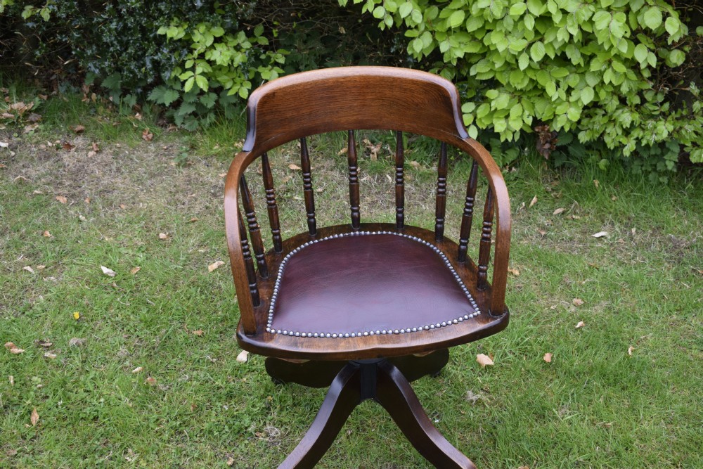 Oak Swivel Desk Chair View VI
