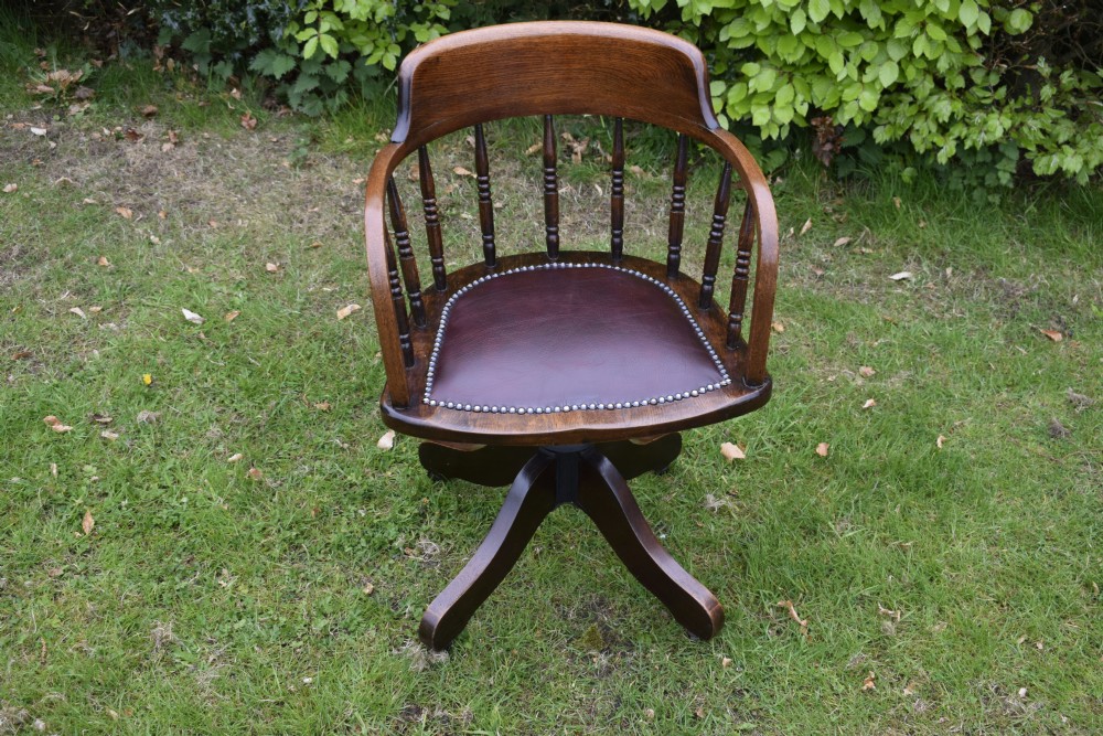 Oak Swivel Desk Chair View VII