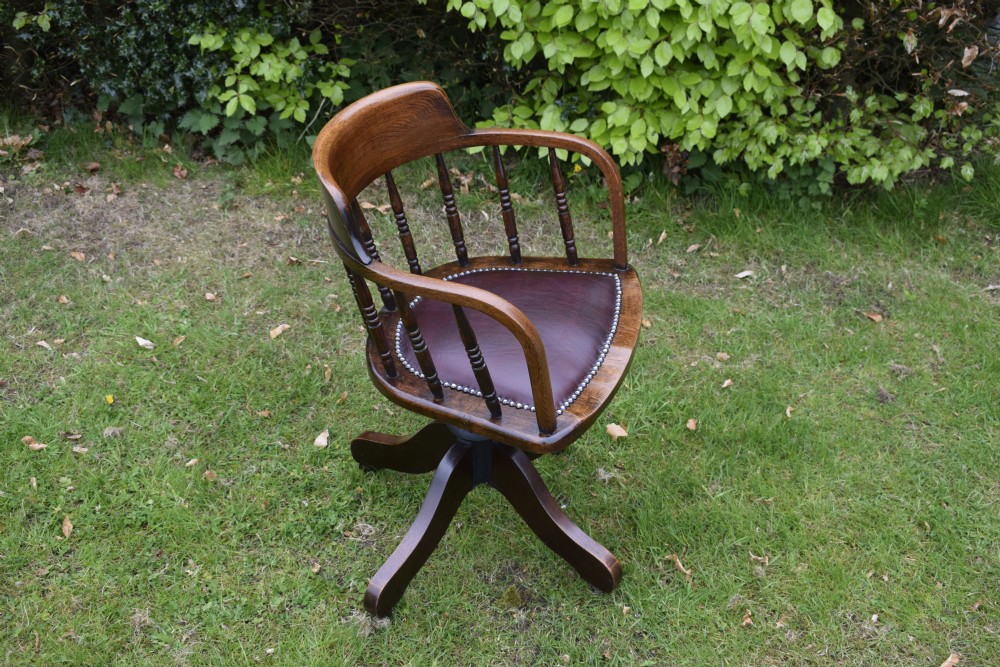 Oak Swivel Desk Chair View VIII