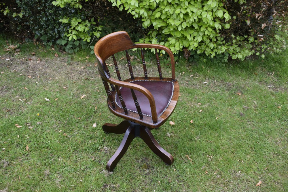 Oak Swivel Desk Chair View IX