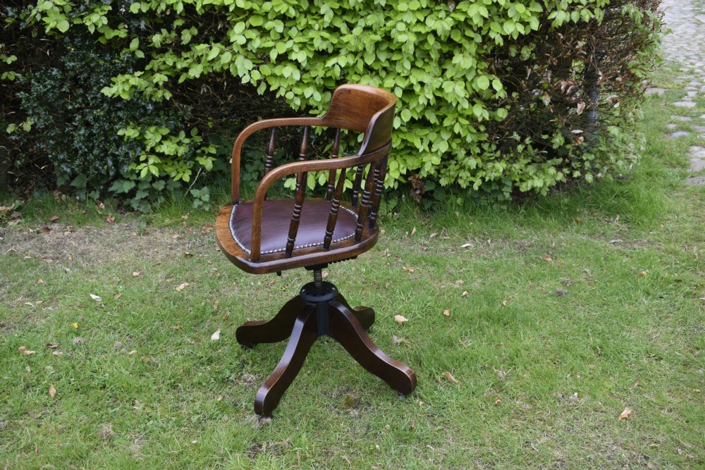 Oak Swivel Desk Chair View X