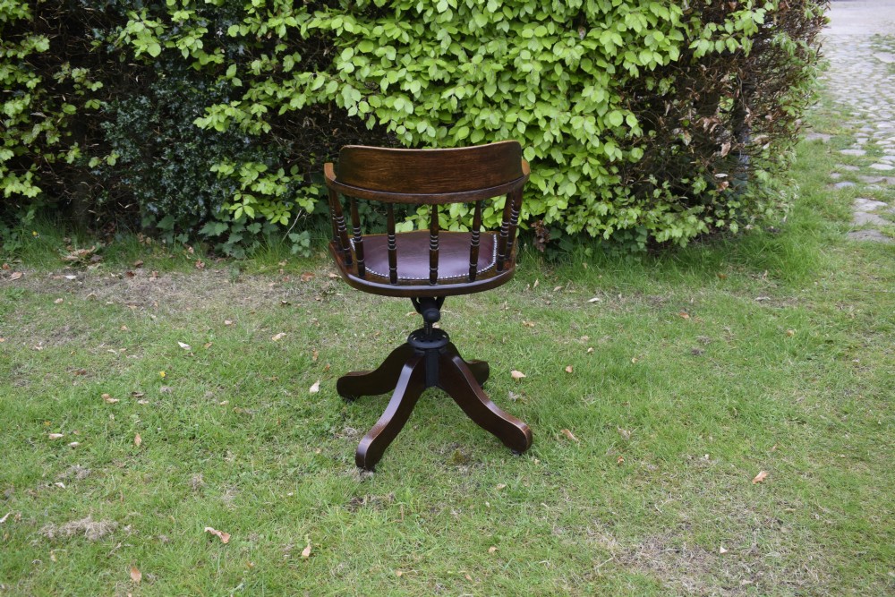 Oak Swivel Desk Chair View XII