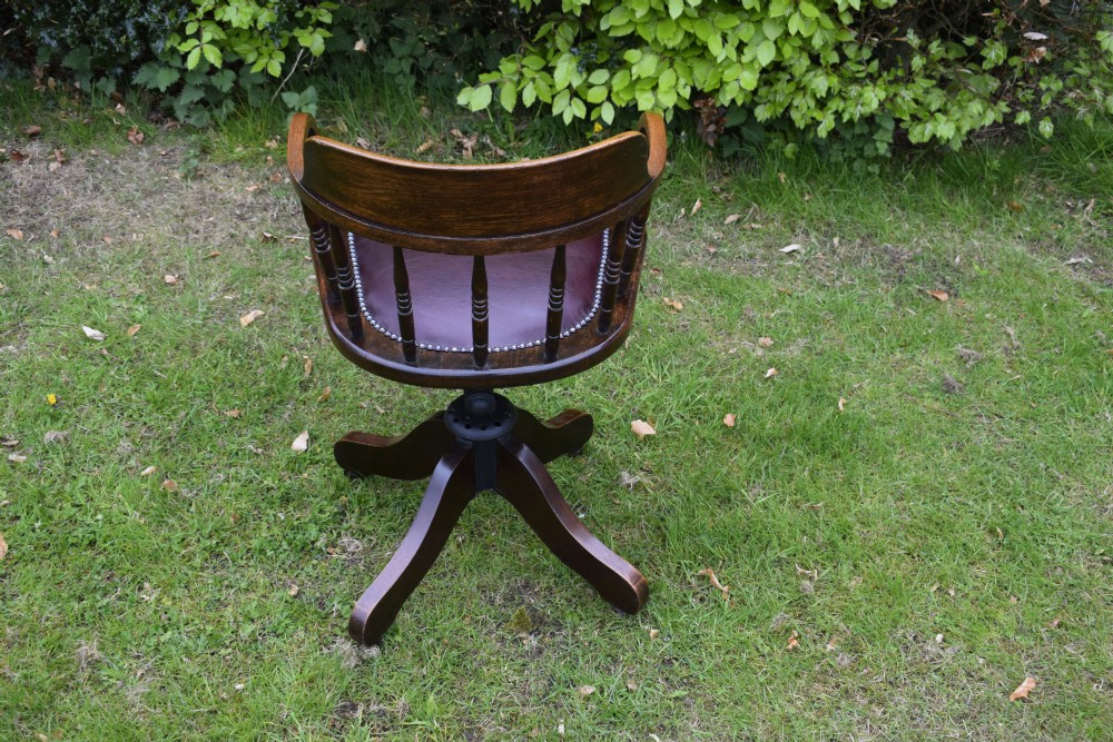 Oak Swivel Desk Chair View XIII