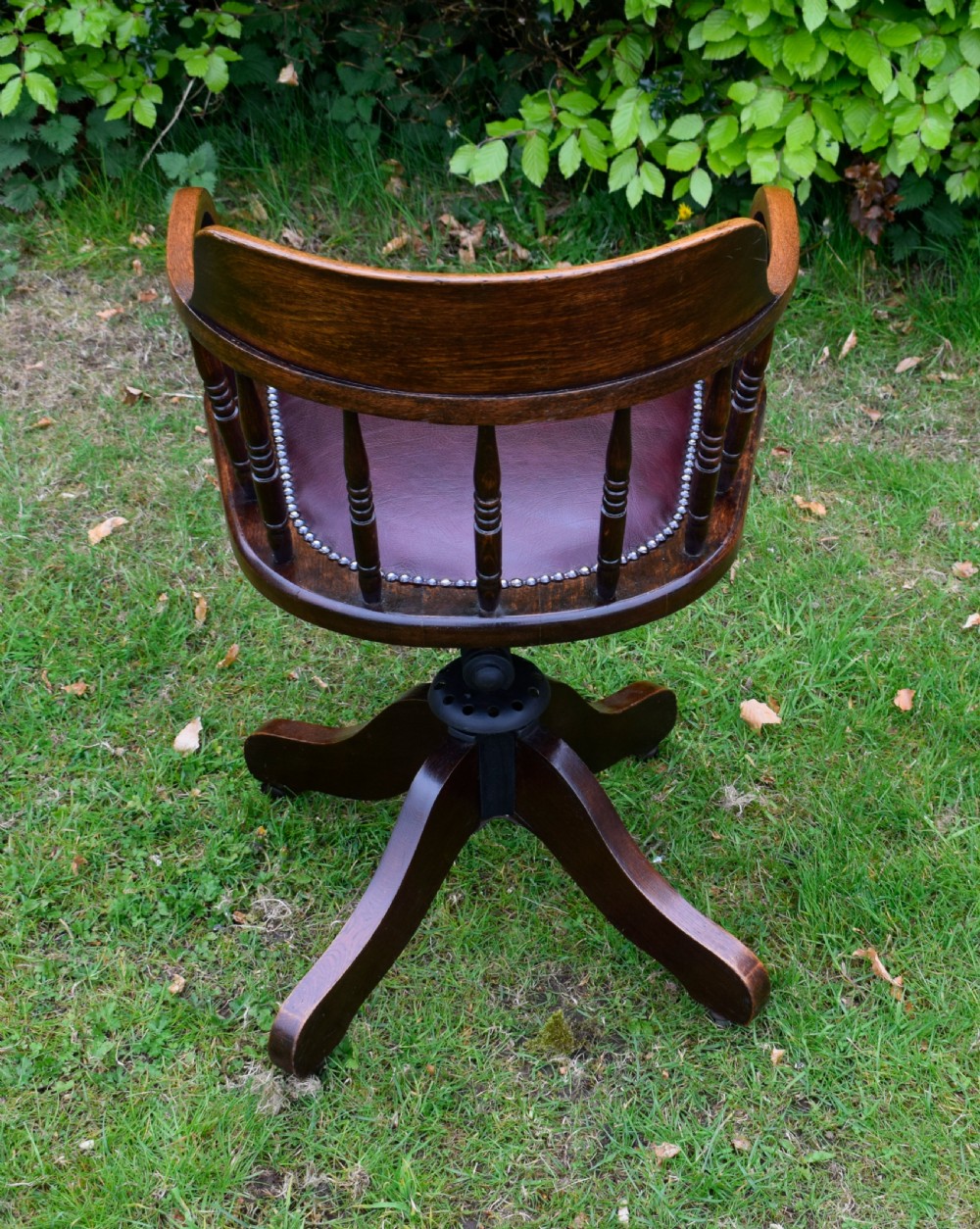 Oak Swivel Desk Chair View XIV