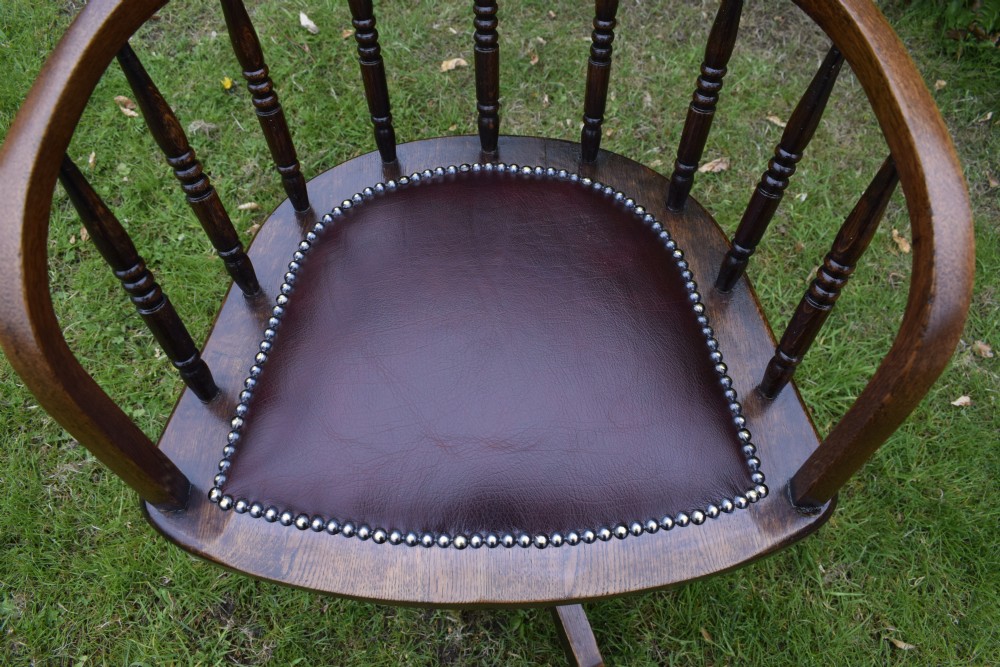 Oak Swivel Desk Chair View XV