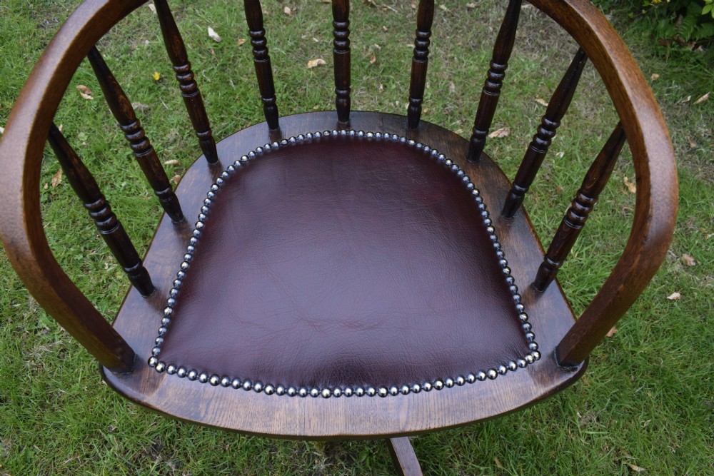 Oak Swivel Desk Chair View XVI