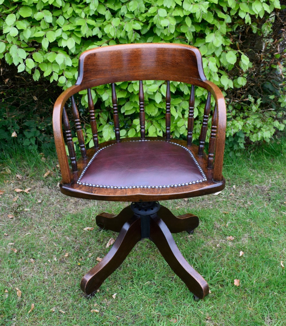 Oak Swivel Desk Chair View XXII