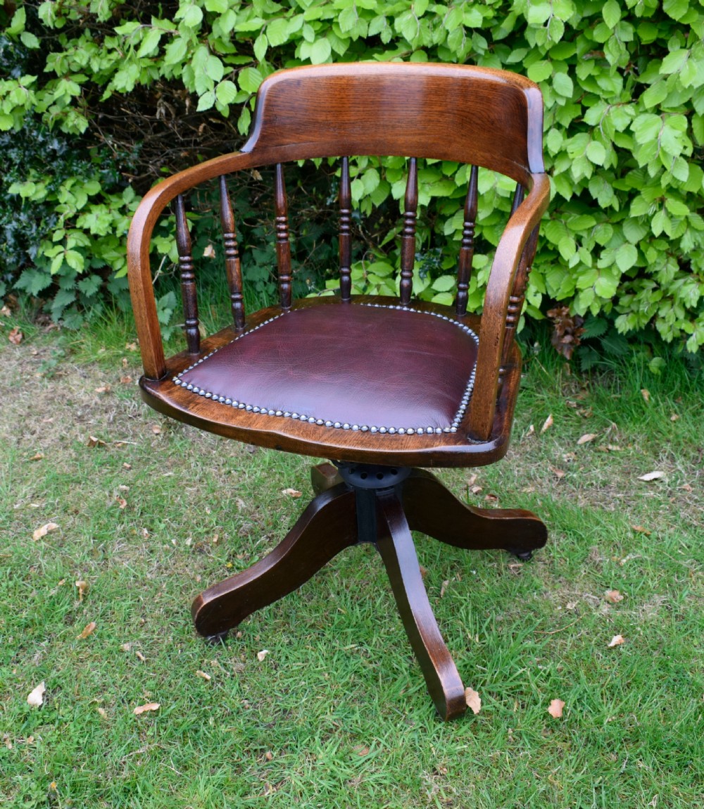Oak Swivel Desk Chair View XXIII